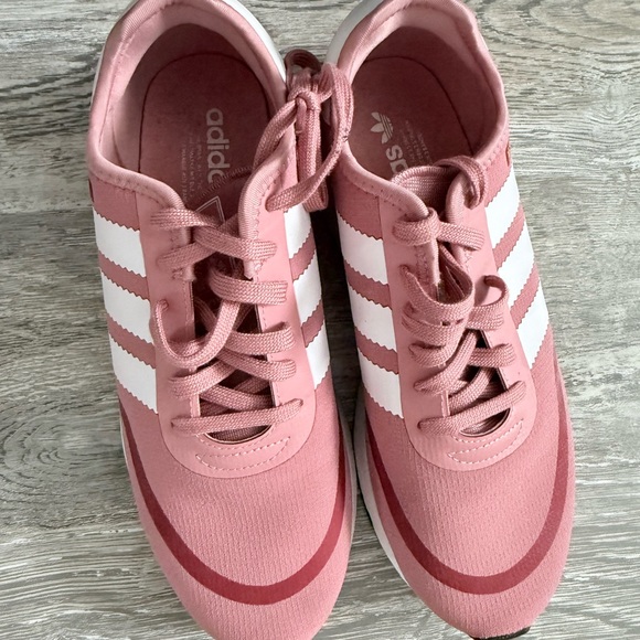 adidas Shoes - adidas Pink Women's Casual Three-Stripe Sneakers